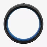 Mens 8MM Diamond Accent Black Tungsten Wedding Band