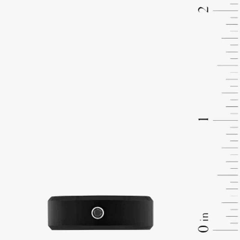 Mens 8MM Diamond Accent Black Tungsten Wedding Band
