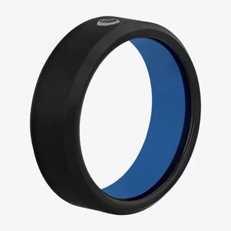 Mens 8MM Diamond Accent Black Tungsten Wedding Band