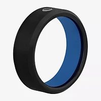 Mens 8MM Diamond Accent Black Tungsten Wedding Band