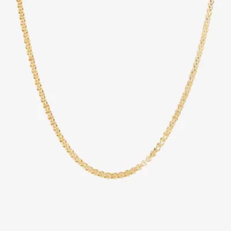 Unisex Adult 10K Gold 18 Inch Fashion Chain Necklace