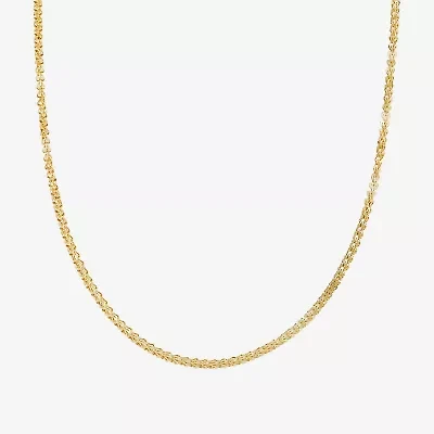 Unisex Adult 10K Gold 18 Inch Fashion Chain Necklace