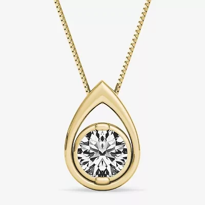 Sirena Womens 1/10 CT. T.W. Natural Diamond 14K Gold Pendant Necklace
