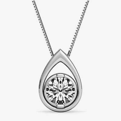 Sirena Womens 1/10 CT. T.W. Natural Diamond 14K Gold Pendant Necklace