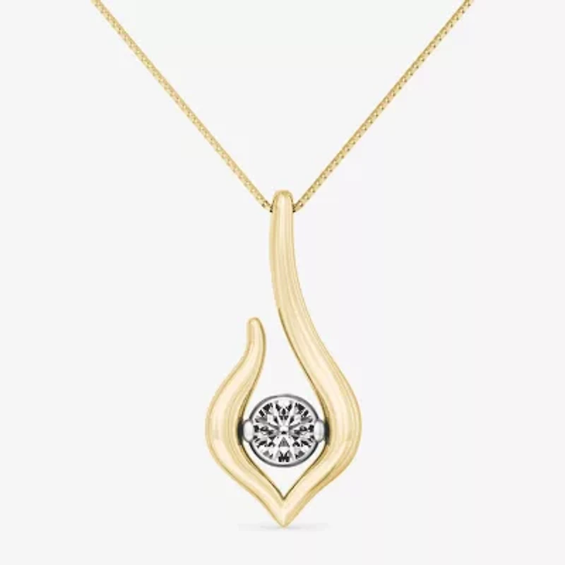 Sirena Womens 1/8 CT. Natural Diamond 14K Gold 14K Two Tone Gold 18 Inch Pendant Necklace