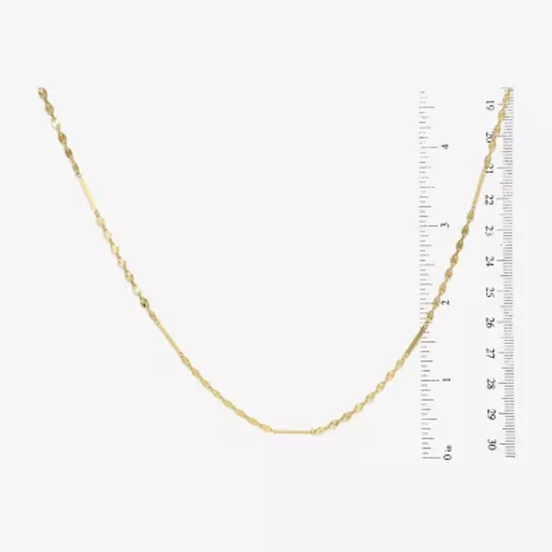 Made in Italy Womens 10K Gold 18 Inch Mesh Chain Necklace