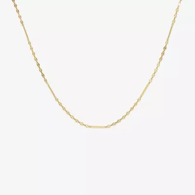 Made in Italy Womens 10K Gold 18 Inch Mesh Chain Necklace