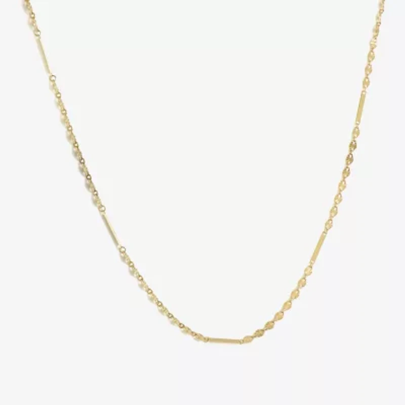 Made in Italy Womens 10K Gold 18 Inch Mesh Chain Necklace