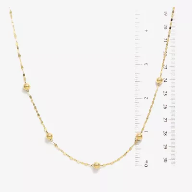 Made in Italy Womens 14K Gold 18 Inch Bead Chain Necklace