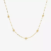Made in Italy Womens 14K Gold 18 Inch Bead Chain Necklace