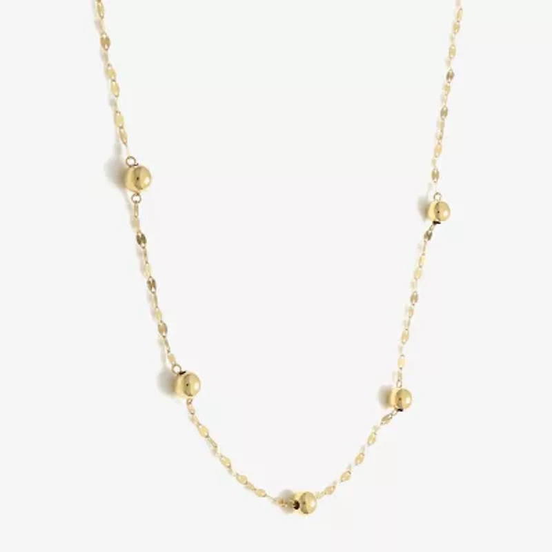 Made in Italy Womens 14K Gold 18 Inch Bead Chain Necklace