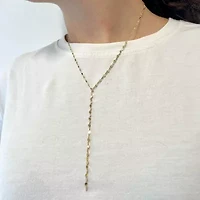 Made in Italy Womens 14K Gold 18 Inch Y Necklace