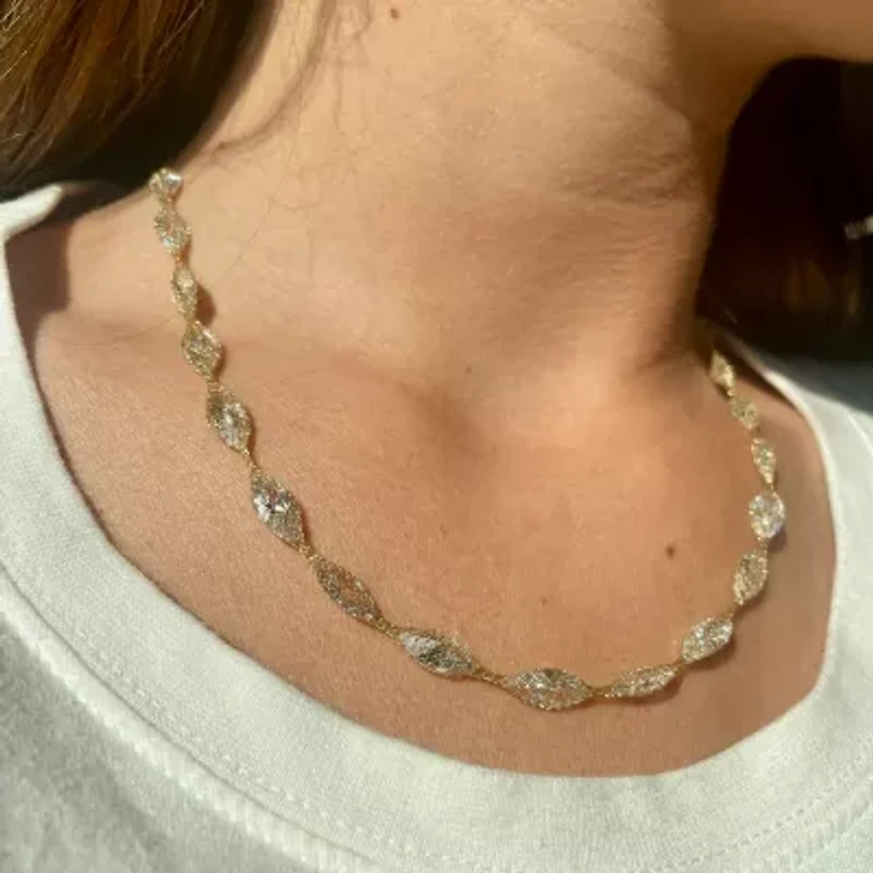 Made in Italy Womens 10K Gold 18 Inch Mesh Chain Necklace