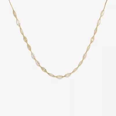 Made in Italy Womens 10K Gold 18 Inch Mesh Chain Necklace