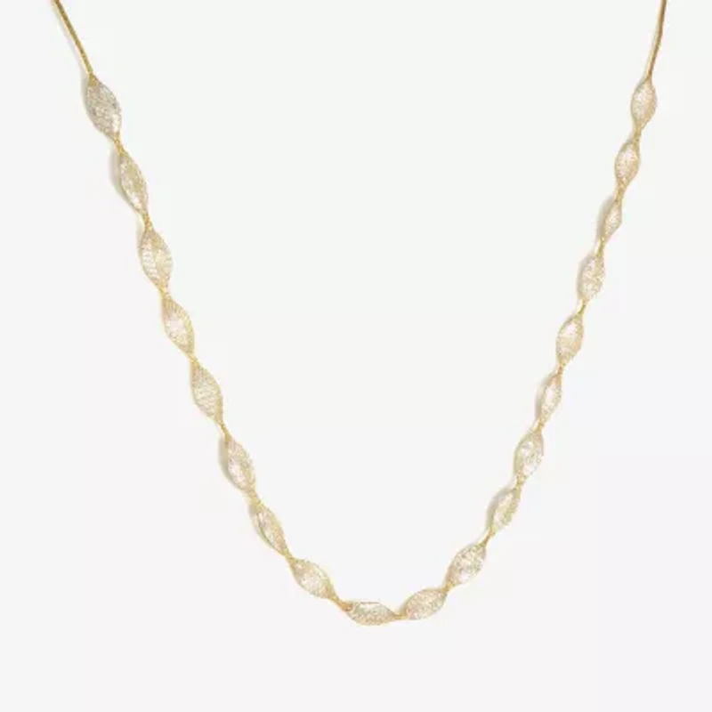Made in Italy Womens 10K Gold 18 Inch Mesh Chain Necklace
