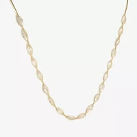 Made in Italy Womens 10K Gold 18 Inch Mesh Chain Necklace
