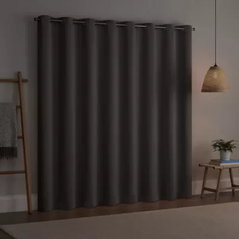 Eclipse Darrell Blackout Grommet Top Single Patio Door Curtain