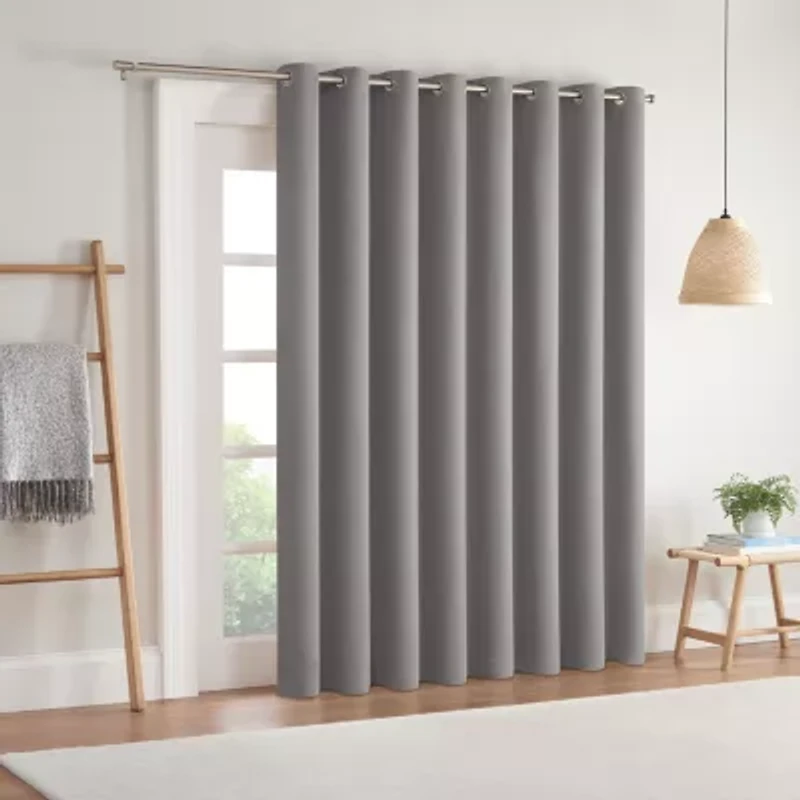Eclipse Darrell Blackout Grommet Top Single Patio Door Curtain