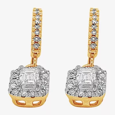 G-H / Vs1-Vs2) Womens 1 1/2 CT. T.W. Lab Grown White Diamond 10K Gold Drop Earrings