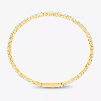 (H-I / Si2-I1) Womens 2 CT. T.W. Lab Grown White Diamond 10K Gold 6 3/4 Inch Tennis Bracelet