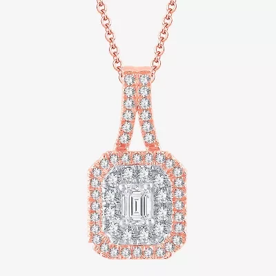 (G-H / Vs1-Vs2) Womens 1/2 CT. T.W. Lab Grown White Diamond 10K White, Yellow, or Rose Gold Pendant Necklace