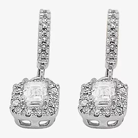 (G-H / Vs1-Vs2) Womens 1 1/2 CT. T.W. Lab Grown White Diamond 10K White Gold Drop Earrings