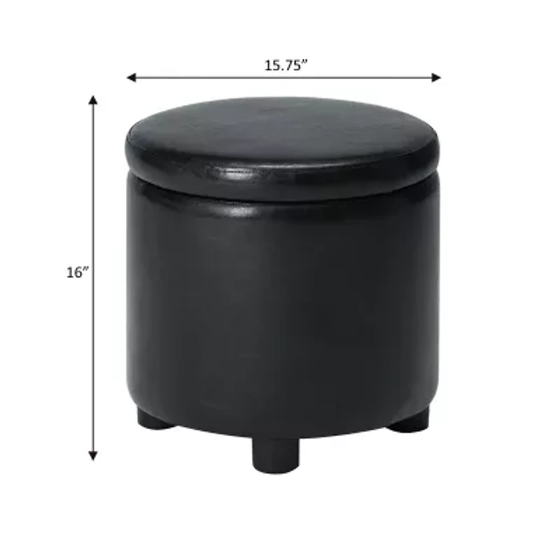 Designs4Comfort Round Storage Ottoman