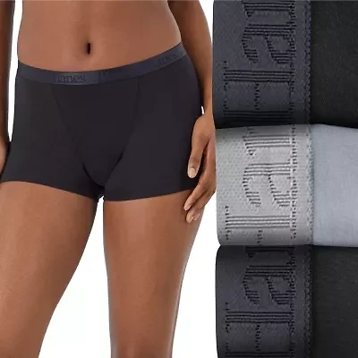 Hanes Originals Supersoft Womens 3 Pack Multi-Pack Boyshort Panty 46ushb