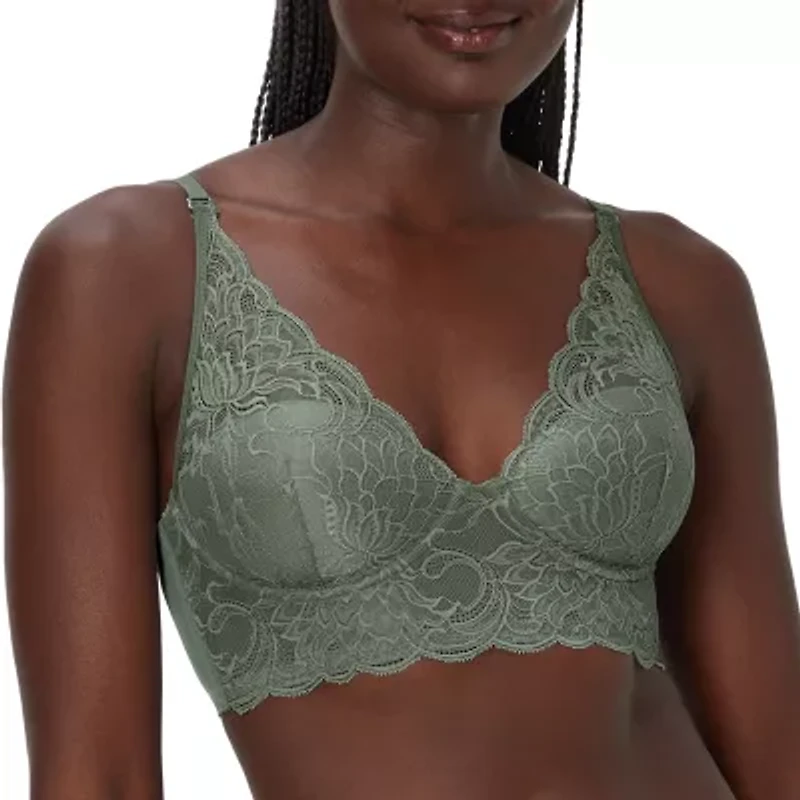 Maidenform Pure Comfort® Womens Lace Light Support Longline Wireless Bralette Dm1188