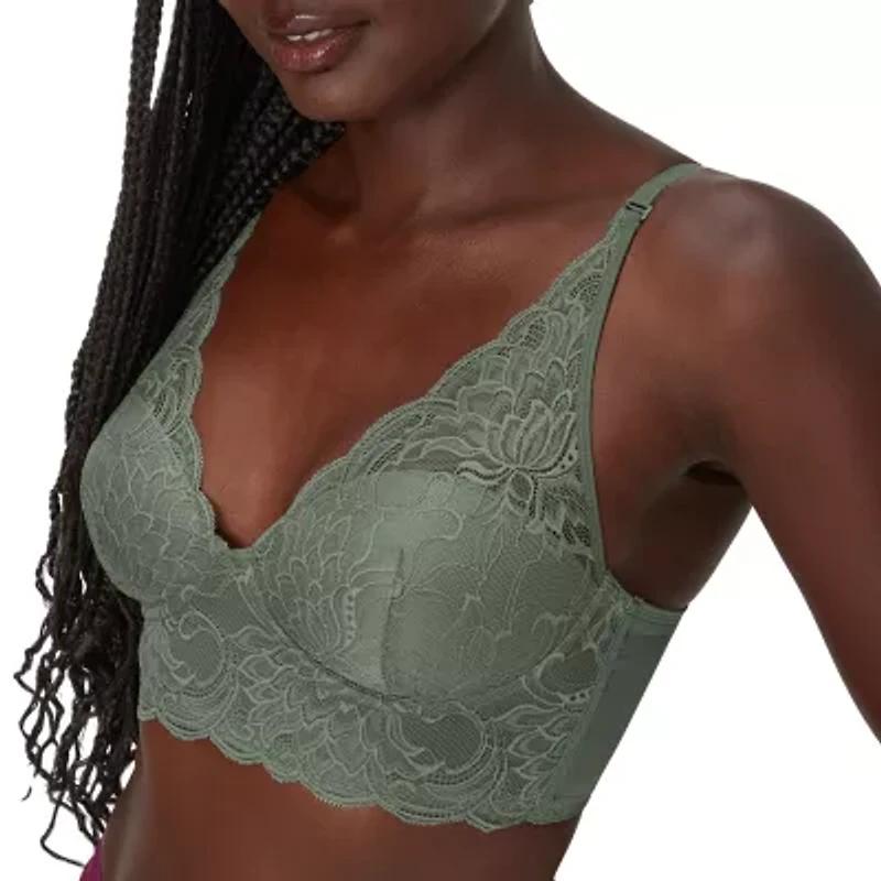 Maidenform Pure Comfort® Womens Lace Light Support Longline Wireless Bralette Dm1188