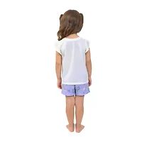 Dots & Dreams Toddler Girls Round Neck Short Sleeve 4-pc. Pajama Sets
