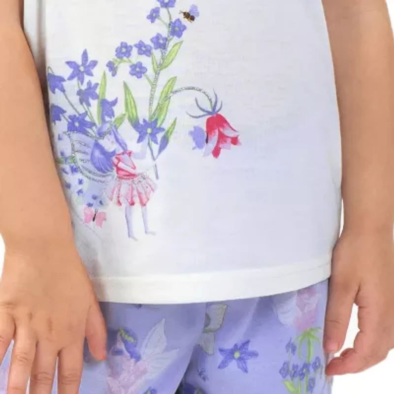 Dots & Dreams Toddler Girls Round Neck Short Sleeve 4-pc. Pajama Sets