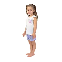 Dots & Dreams Toddler Girls Round Neck Short Sleeve 4-pc. Pajama Sets