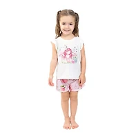 Dots & Dreams Toddler Girls Round Neck Short Sleeve 4-pc. Pajama Sets