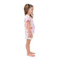 Dots & Dreams Toddler Girls Round Neck Short Sleeve 4-pc. Pajama Sets