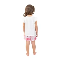Dots & Dreams Toddler Girls Round Neck Short Sleeve 4-pc. Pajama Sets