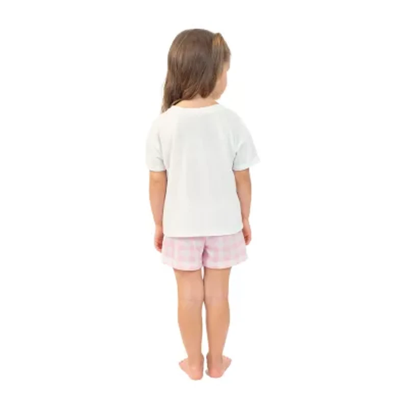 Dots & Dreams Toddler Girls Round Neck Short Sleeve 2-pc. Pajama Sets