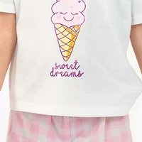 Dots & Dreams Toddler Girls Round Neck Short Sleeve 2-pc. Pajama Sets