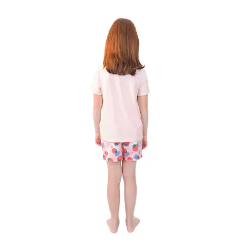 Dots & Dreams Little Big Kid Girls Satin Round Neck Short Sleeve 2-pc. Pajama Sets