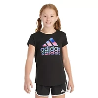 adidas Big Kid Girls Crew Neck Short Sleeve Regular Fit Graphic T-Shirt