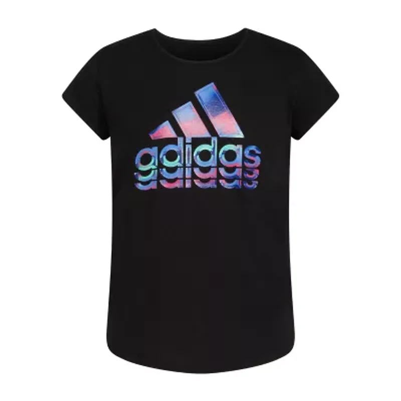 adidas Big Kid Girls Crew Neck Short Sleeve Regular Fit Graphic T-Shirt