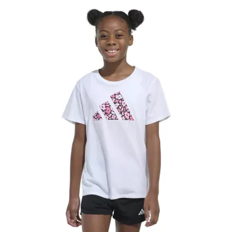 adidas Big Kid Girls Crew Neck Short Sleeve Regular Fit Graphic T-Shirt
