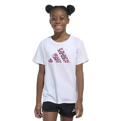 adidas Big Kid Girls Crew Neck Short Sleeve Regular Fit Graphic T-Shirt