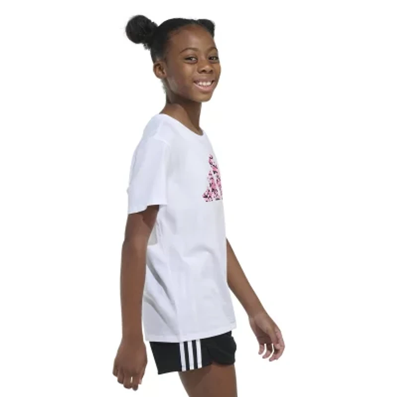 adidas Big Kid Girls Crew Neck Short Sleeve Regular Fit Graphic T-Shirt