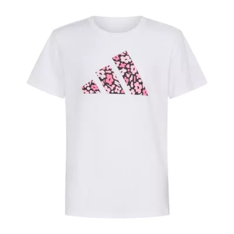 adidas Big Kid Girls Crew Neck Short Sleeve Regular Fit Graphic T-Shirt