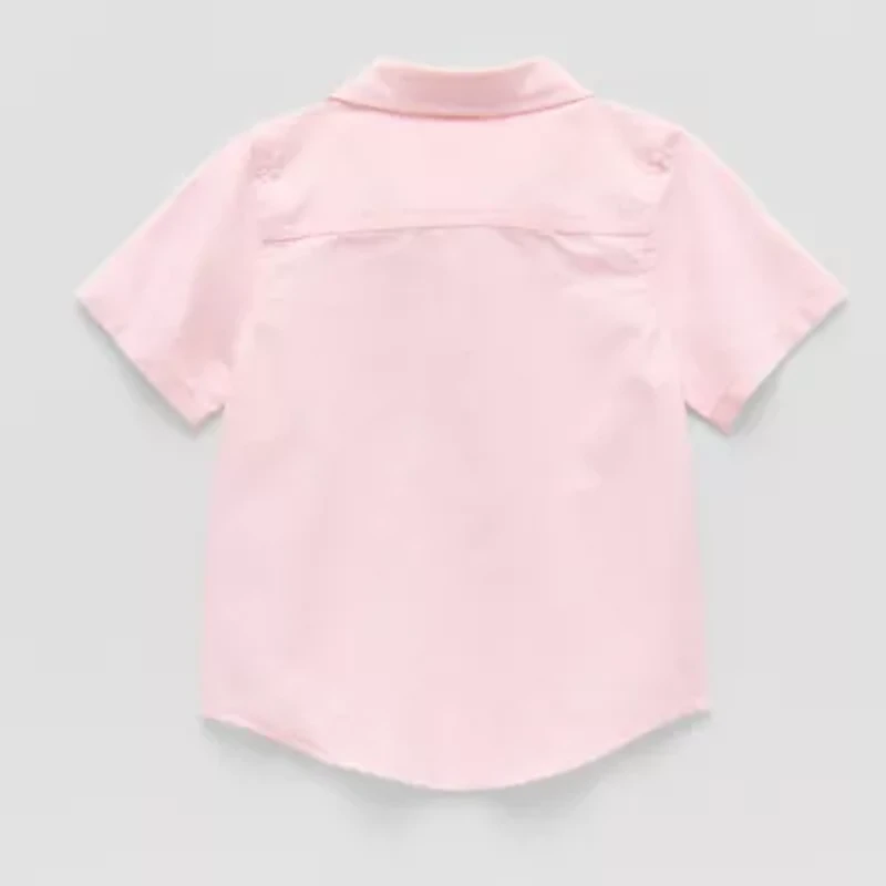 Okie Dokie Toddler & Little Boys Short Sleeve Regular Fit Button-Down Shirt