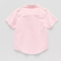 Okie Dokie Toddler & Little Boys Short Sleeve Regular Fit Button-Down Shirt