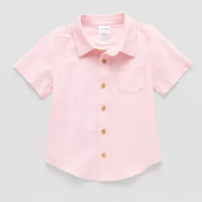 Okie Dokie Toddler & Little Boys Short Sleeve Regular Fit Button-Down Shirt