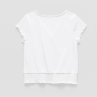 Thereabouts Little & Big Kid Girls V Neck Short Sleeve T-Shirt