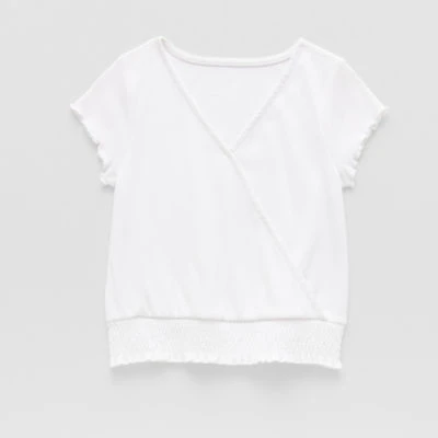 Thereabouts Little & Big Kid Girls V Neck Short Sleeve T-Shirt